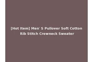 [Hot Item] Men′ S Pullover Soft Cotton Rib Stitch Crewneck Sweater