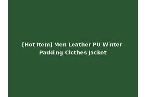[Hot Item] Men Leather PU Winter Padding Clothes Jacket