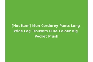 [Hot Item] Men Corduroy Pants Long Wide Leg Trousers Pure Colour Big Pocket Plush