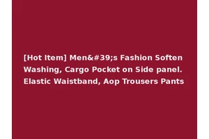 [Hot Item] Men's Fashion Soften Washing, Cargo Pocket on Side panel. Elastic Waistband, Aop Trousers Pants