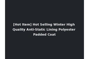 [Hot Item] Hot Selling Winter High Quality Anti-Static Lining Polyester Padded Coat