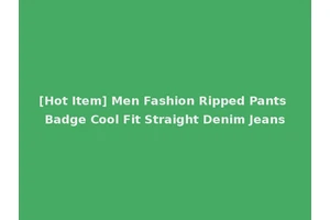 [Hot Item] Men Fashion Ripped Pants Badge Cool Fit Straight Denim Jeans