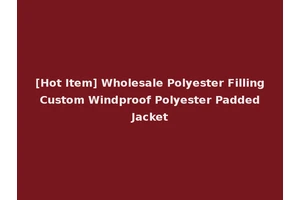 [Hot Item] Wholesale Polyester Filling Custom Windproof Polyester Padded Jacket