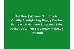 [Hot Item] Women Non-Stretch Quality Straight Leg Baggy Denim Pants with Hammer Loop and Side Pocket Detail on Side Seam Relaxed Fit Jeans