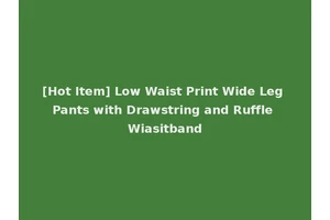 [Hot Item] Low Waist Print Wide Leg Pants with Drawstring and Ruffle Wiasitband