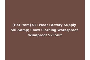 [Hot Item] Ski Wear Factory Supply Ski &amp; Snow Clothing Waterproof Windproof Ski Suit