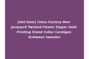 [Hot Item] China Factory Men Jacquard Twisted Flower Zipper Gold Printing Stand Collar Cardigan Knitwear Sweater