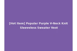 [Hot Item] Popular Purple V-Neck Knit Sleeveless Sweater Vest