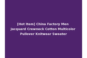 [Hot Item] China Factory Men Jacquard Crewneck Cotton Multicolor Pullover Knitwear Sweater