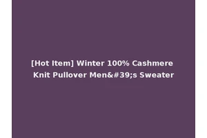 [Hot Item] Winter 100% Cashmere Knit Pullover Men's Sweater