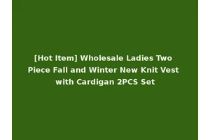 [Hot Item] Wholesale Ladies Two Piece Fall and Winter New Knit Vest with Cardigan 2PCS Set