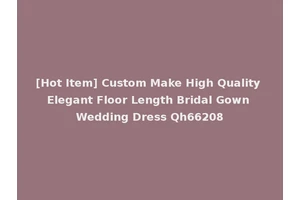 [Hot Item] Custom Make High Quality Elegant Floor Length Bridal Gown Wedding Dress Qh66208