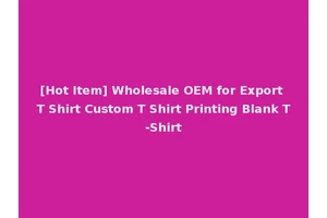 [Hot Item] Wholesale OEM for Export T Shirt Custom T Shirt Printing Blank T-Shirt