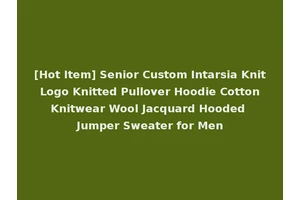 [Hot Item] Senior Custom Intarsia Knit Logo Knitted Pullover Hoodie Cotton Knitwear Wool Jacquard Hooded Jumper Sweater for Men