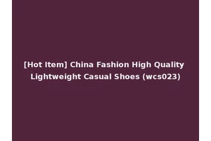 [Hot Item] China Fashion High Quality Lightweight Casual Shoes (wcs023)