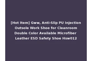 [Hot Item] Gww, Anti-Slip PU Injection Outsole Work Shoe for Cleanroom Double Color Available Microfiber Leather ESD Safety Shoe Hsw012