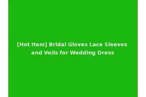 [Hot Item] Bridal Gloves Lace Sleeves and Veils for Wedding Dress