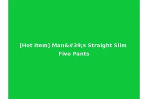 [Hot Item] Man's Straight Slim Five Pants