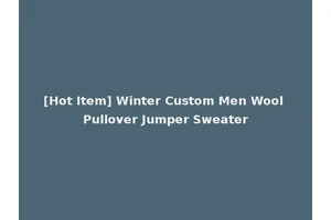 [Hot Item] Winter Custom Men Wool Pullover Jumper Sweater