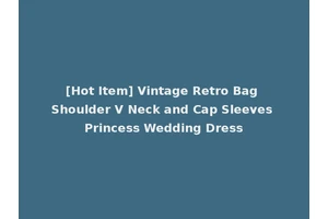 [Hot Item] Vintage Retro Bag Shoulder V Neck and Cap Sleeves Princess Wedding Dress