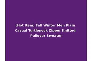 [Hot Item] Fall Winter Men Plain Casual Turtleneck Zipper Knitted Pullover Sweater
