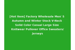 [Hot Item] Factory Wholesale Men′ S Autumn and Winter Stock V-Neck Solid Color Casual Large Size Knitwear Pullover Office Sweaters/Jerseys