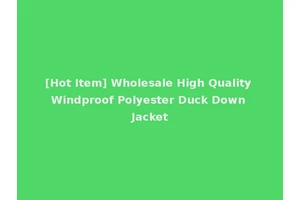 [Hot Item] Wholesale High Quality Windproof Polyester Duck Down Jacket