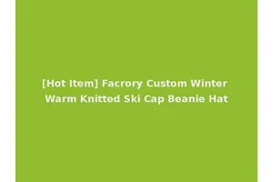[Hot Item] Facrory Custom Winter Warm Knitted Ski Cap Beanie Hat