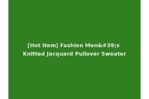 [Hot Item] Fashion Men's Knitted Jacquard Pullover Sweater