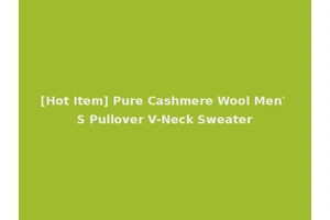 [Hot Item] Pure Cashmere Wool Men′ S Pullover V-Neck Sweater