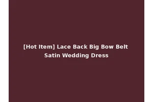 [Hot Item] Lace Back Big Bow Belt Satin Wedding Dress