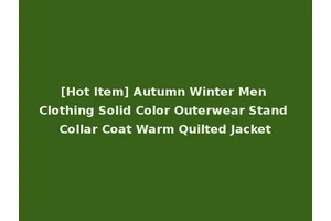 [Hot Item] Autumn Winter Men Clothing Solid Color Outerwear Stand Collar Coat Warm Quilted Jacket