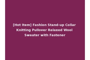 [Hot Item] Fashion Stand-up Collar Knitting Pullover Relaxed Wool Sweater with Fastener