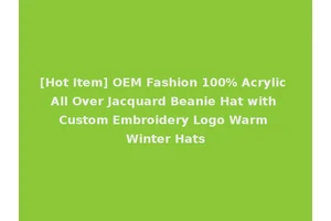 [Hot Item] OEM Fashion 100% Acrylic All Over Jacquard Beanie Hat with Custom Embroidery Logo Warm Winter Hats