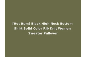 [Hot Item] Black High Neck Bottom Shirt Solid Color Rib Knit Women Sweater Pullover