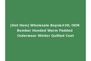 [Hot Item] Wholesale Boys' OEM Bomber Hooded Warm Padded Outerwear Winter Quilted Coat