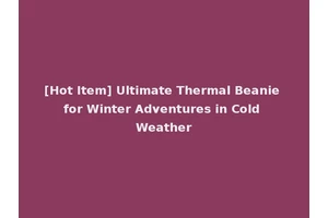 [Hot Item] Ultimate Thermal Beanie for Winter Adventures in Cold Weather