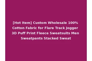 [Hot Item] Custom Wholesale 100% Cotton Fabric for Flare Track Jogger 3D Puff Print Fleece Sweatsuits Men Sweatpants Stacked Sweat