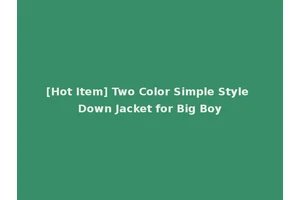 [Hot Item] Two Color Simple Style Down Jacket for Big Boy