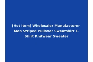 [Hot Item] Wholesaler Manufacturer Men Striped Pullover Sweatshirt T-Shirt Knitwear Sweater