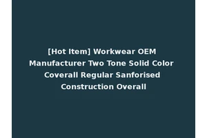[Hot Item] Workwear OEM Manufacturer Two Tone Solid Color Coverall Regular Sanforised Construction Overall