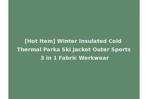 [Hot Item] Winter Insulated Cold Thermal Parka Ski Jacket Outer Sports 3 in 1 Fabric Workwear