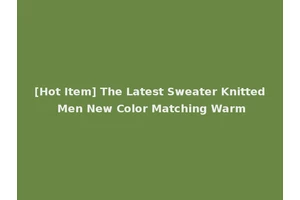[Hot Item] The Latest Sweater Knitted Men New Color Matching Warm