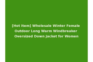 [Hot Item] Wholesale Winter Female Outdoor Long Warm Windbreaker Oversized Down Jacket for Women