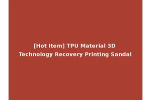 [Hot Item] TPU Material 3D Technology Recovery Printing Sandal