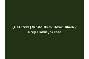 [Hot Item] White Duck Down Black /Grey Down Jackets