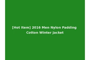 [Hot Item] 2016 Men Nylon Padding Cotton Winter Jacket