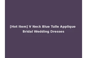 [Hot Item] V Neck Blue Tulle Applique Bridal Wedding Dresses