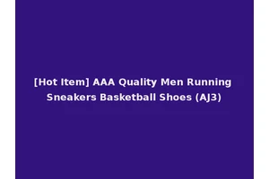 [Hot Item] AAA Quality Men Running Sneakers Basketball Shoes (AJ3)