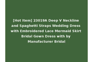 [Hot Item] 23019A Deep V Neckline and Spaghetti Straps Wedding Dress with Embroidered Lace Mermaid Skirt Bridal Gown Dress with by Manufacturer Bridal